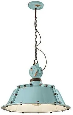 Image de Ferroluce Lampe à suspendre Industrial bleue ronde