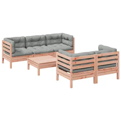 Produktbild von vidaXL 6-tlg. Garten-Sofagarnitur mit Kissen Massivholz Douglasie