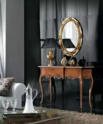 Immagine prodotto di Consolle classica a specchio in legno marrone mobili per la camera da letto 2pcs