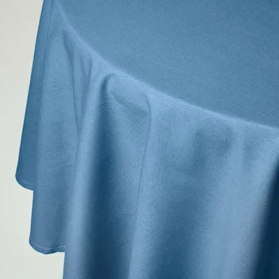 Image de HOMESCAPES Nappe bleue ronde 178 cm, 100% coton
