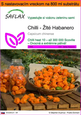 Obrázok produktu pre SAFLAX Garden in the bag - Chilli - Žlté Habanero - Capsicum chinense - 10 Semená - S pestovateľským substrátom v praktickom samostaviteľnom vrecku