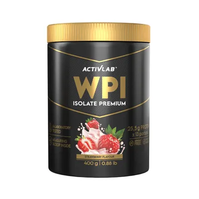 Produktbild von Activlab WPI Isolate Premium Whey Protein Isolat Erdbeere 85% Eiweiß – Low Carb, Zuckerfrei, BCAA, Muskelaufbau & Regeneration, 400 g