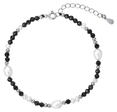 Produktbild von Silberarmband mit Perlen und Spinellen 13113.3