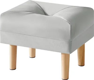 Immagine prodotto di Poggiapiedi piccolo - Poggiapiedi moderno - 1 pezzo - Grigio - Pelle finta - 40 x 29 x 32 cm