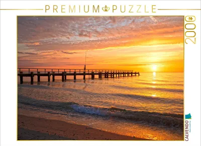 Produktbild von CALVENDO Puzzle Sonnenaufgang in Travemünde 2000 Teile Puzzle quer | 2000 Teile Lege-Größe 90x67cm Foto-Puzzle für glückliche Stunden