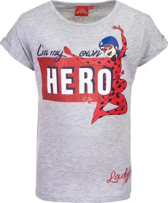 Obrázok produktu pre Tričko Miraculous Ladybug 100% bavlna s ikonickou potlačou Grey 8 rokov
