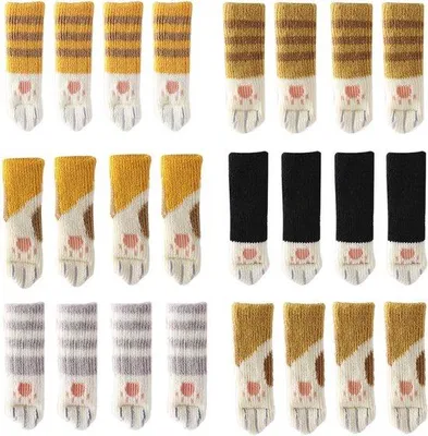 Produktbild von Famanu Stuhlsocken 24 Stück - Katzendesign in 6 Varianten