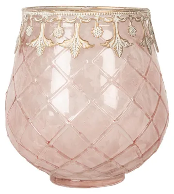Image de Clayre & Eef Bougeoir Ø 13x14 cm Verre rose