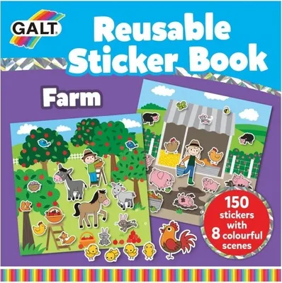 Produktbild von Galt Toys REUSABLE STICKER BOOK - FARM, 8 Seiten