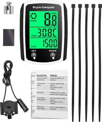 Produktbild von Kabelgebundener Fahrradcomputer, LED-Digital-Fahrrad-Tachometer, Kilometerzaehler, Touchscreen-Fahrradcomputer, wasserdicht, mit Hintergrundbeleuchtung fuer Mountainbike, Rennrad
