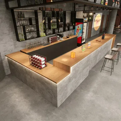 Produktbild von Empfangstheke, Bartheke, Kassentheke, Kaffeetheke, Empfangstresen, gewerbliche Bartheke, Ecktheke260*60cm/JieTiZJ-260/