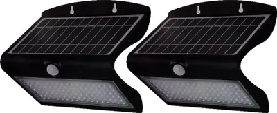 Produktbild von V-TAC Solar-Wandleuchte - IP65 Wasserdicht - Schwarz - 8W - 850 Lumen - 4000K - 2er-Pack