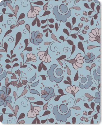 Produktbild von MuchoWow® Mauspad Mousepad Muster - Blume - Grau - Blau 19x23 cm - Mousepads - Maus Mat - Pad - Mausunterlage - Mauspads - Spielen