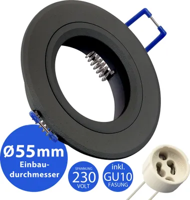 Produktbild von 10 x Eleganter Einbaustrahler in Schwarz – GU10 HMZ-5105-BK