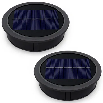 Solar-Ersatzabdeckung 10,5 cm, 1200 mAh, IP44, warmweiß, 2 Stück