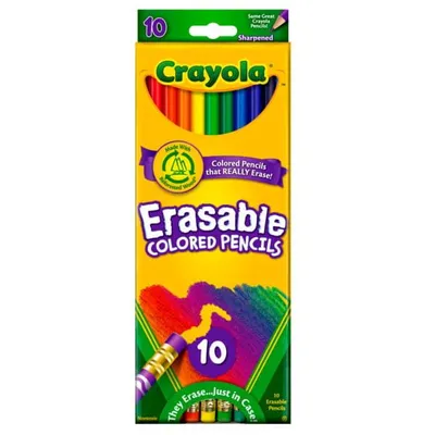 Image de Crayons De Couleur 10 Couleurs Crayons Effaçables 3635 Crayola
