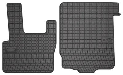 Image de Tapis avant en caoutchouc pour DAF XF XF105 2006- – 2 pièces, noirs, sur mesure