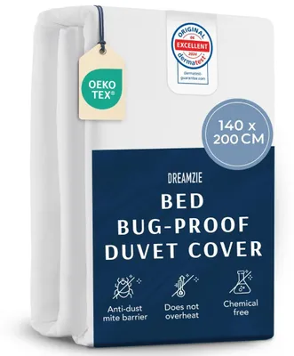 Imagen del producto de TRANKIELO® - Protector antiácaros para edredón de 140x200 cm - Protector para personas con alergias - Lavable a 95°C con cierre de cremallera