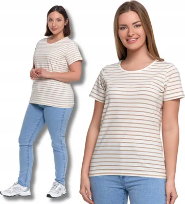 Produktbild von Moraj - T-Shirt Weiß - Damenmode Größe  XXL - Damen T-Shirt - T-Shirt gestreift