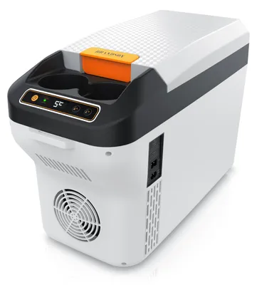 Obrázek produktu pro Elektrická chladnička Brandson 10 l, chladí i udržuje teplotu, od -10 do +65 °C, do středové konzole, 10 l, síťové napětí 230 V a palubní napětí 12 V