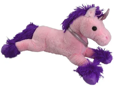 Produktbild von Einhorn Pferd in rosa / lila Plüschfigur ca. 50 cm weiche Oberfläche