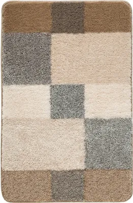 Produktbild von Badematte - 60 x 90 cm - Taupe - Grau - Polyacryl - mit Karos