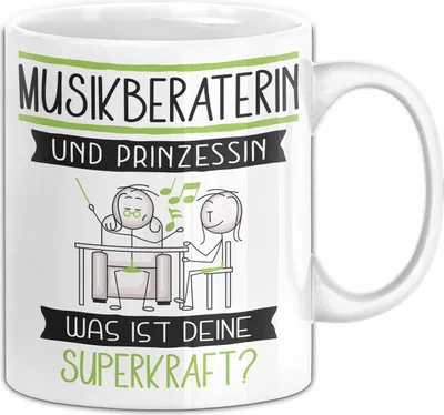 Produktbild von Musikberaterin Und Prinzessin Tasse Geschenk Für Eine Musikberaterin Geburtstag Was Ist Deine Superkraft (Weiß)