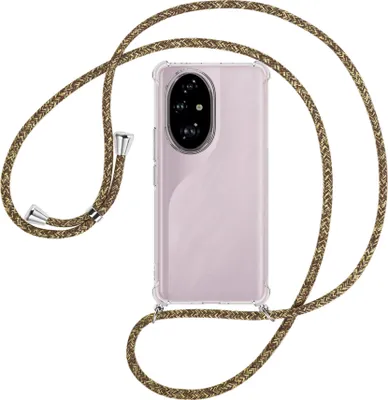 Produktbild von Handykette Backcover-Schutzhülle mit Band (Metall silberfarben) für Realme C67 5G - braun+beige