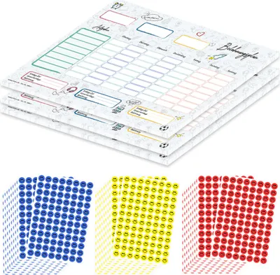 Produktbild von PRICARO Belohnungsplan "Doodles", magnetisch, A4, 25 Blatt, 3 Stück
