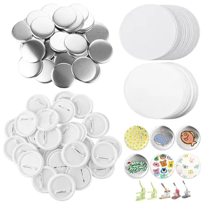 400 Stück Knopfteile 58 mm, leere Button-Rohlinge, DIY