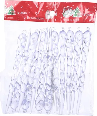 Produktbild von Weihnachtseiswürfel 24 Stück, Kunststoff-Eiszapfen 13 Cm, Weihnachtsbaumschmuck Für Winterwunderland-Dekoration