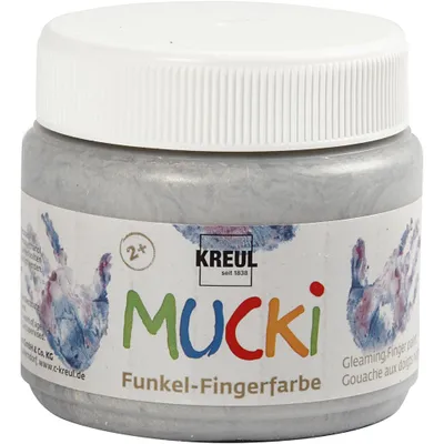 Produktbild von MUCKI Funkel-Fingerfarbe Drachen-Silber 150 ml