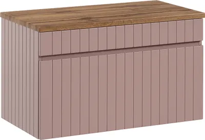 Produktbild von Waschtischunterschrank 80 cm 1 Auszug IRAKLIO-56-ROSE rosa Eiche Nb., B/H/T ca. 80,4/48,5/46 cm