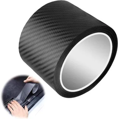 Obrázok produktu pre Čierne nálepky z uhlíkových vlákien Deurstil, 10 cm x 3 m, samolepiaca fólia z uhlíkových vlákien, samolepiaca ochranná fólia pre autá a motocykle
