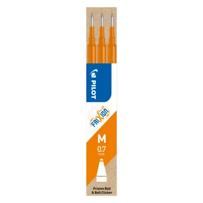 Immagine prodotto di Pilot BLS-FR7-O-S3 Ricarica a rullo FriXion BLS-FR7 - 0,4 mm, arancione, confezione da 3