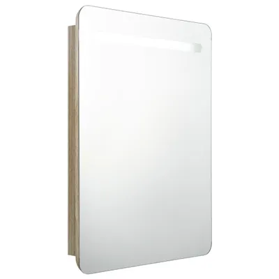 Produktbild von vidaXL LED-Bad-Spiegelschrank Eichen-Optik 60x11x80 cm