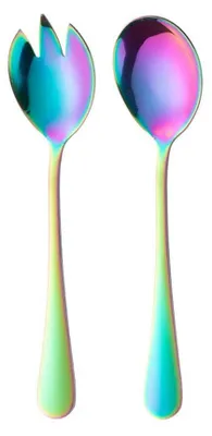 Salatbesteck-Set 20 cm, 2-teilig, Edelstahl, Löffel und Gabel