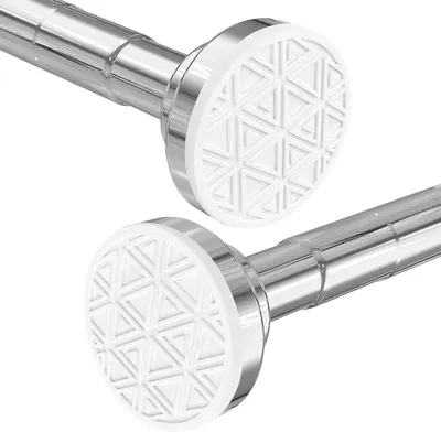 Produktbild von Teleskop-Duschvorhangstange, 48-133 cm, ausziehbar, ohne Bohren, für Badezimmer, Badewanne, Dusche und Türen (Silber)