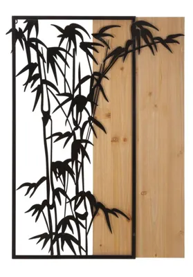 Produktbild von Mauro Ferretti Wandpaneel aus Bambus, 58 x 2 x 80 cm, Schwarz-Braun