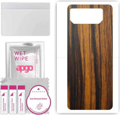 Produktbild von apgo Rückseite Schutzfolie, Skin, kompatibel mit Asus ROG Phone 6D, Hinten Displayschutzfolie aus Vinylfolie, kratzfest, einfache Montage - Tigerwood
