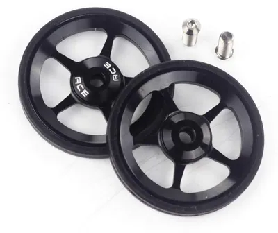Imagen del producto de Solidchoice: 2 ruedas de repuesto y tornillos de titanio para bicicleta plegable Brompton