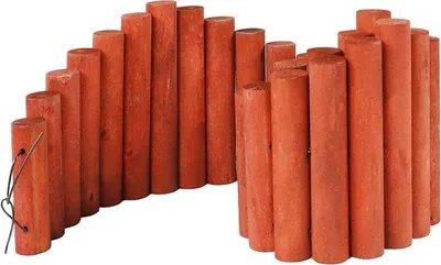 Image de Clôture en bois marron-rouge, 120 cm de haut, décoration de jardin modulable