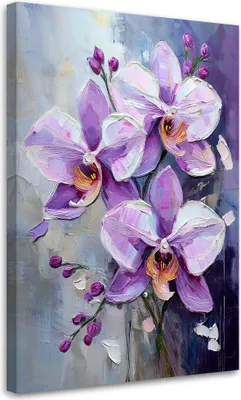 Produktbild von Leinwandbild Orchideenblüten Lila 40x60 Feeby Violett bild für die wand bereit zum aufhängen