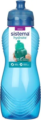 Produktbild von Sistema® Hydrate™ Trinkflasche Wave Twist 'n' Sip, 600 ml, blau