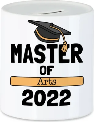 Produktbild von Master of Arts 2022 Spardose Studium Absolvent Abschluss Geschenk Masterabschluss Uni