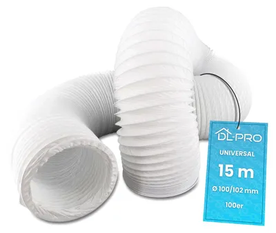 Image de Tuyau d'évacuation flexible de 15 mètres pour climatiseur et hotte aspirante - Ø 100/102 mm