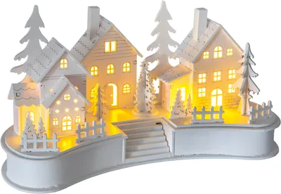 Obrázek produktu pro RETLUX RXL 407 Vánoční vesnička, 6 LED, teplá bílá, bílé dřevo, vnitřní použití, IP20