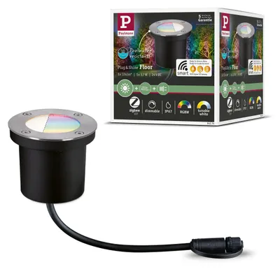 Productafbeelding van Paulmann Plug & Shine LED inbouwspot voor vloer, RGBW, individuele spot