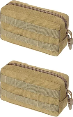 Produktbild von Outdoor-Tasche-Set aus Polyester, Khaki, 2er-Pack, kompakt, für den Alltag und den Außenbereich.