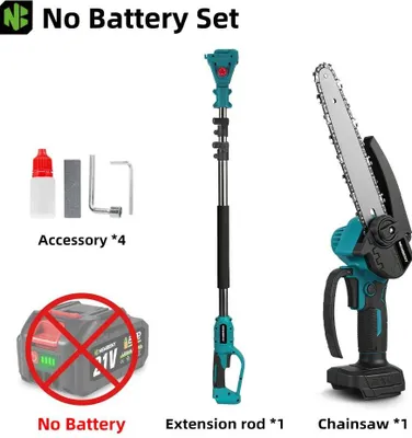 Immagine prodotto di Potatore telescopico - Motosega a batteria - Motore brushless - Lama da 20 cm - Compatibile con batteria da 21 V - Senza batteria - Braun
